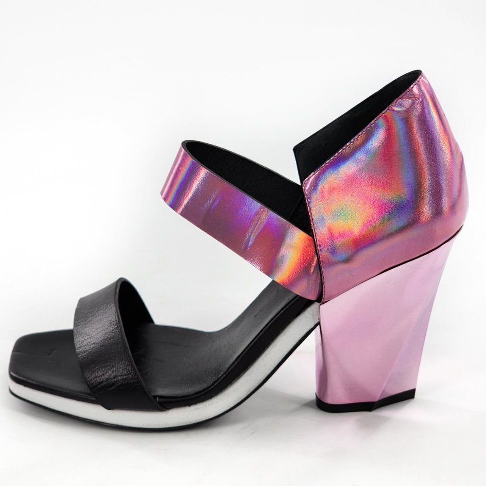 MISSONI NEW Iridescent Pink Faceted Heel Sandals €688